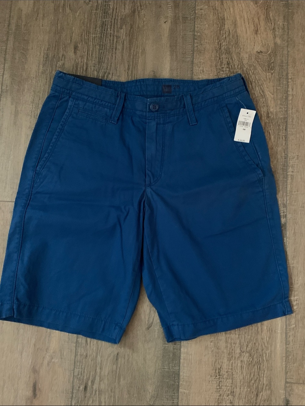 GAP Men's Deep Blue Flat-Front Cotton Shorts